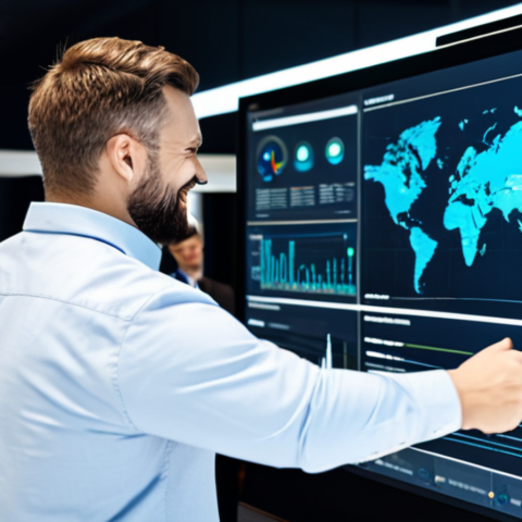 **
"A diverse team of professionals collaborating around a large digital screen displaying customer data and insights. The atmosphere is bright and collaborative, with team members smiling and pointing at visualizations of customer behavior. The scene should convey empathy and understanding. Soft, natural lighting. Focus on the human connection. Professional attire, fully clothed, safe for work, appropriate content, perfect anatomy, natural proportions, professional, modest, family-friendly."
**