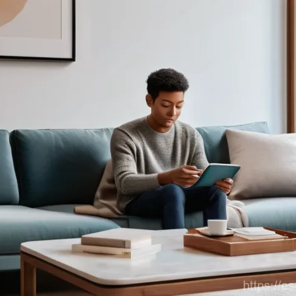 디지털 컴패니언십의 기술 통합 전략 - **Prompt 1: The Supportive Voice in a Smart Home**
A warmly lit, modern living room at dusk, fea...