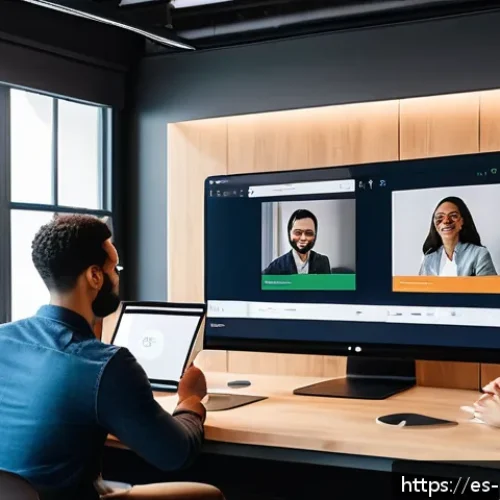 Home 31 디지털 컴패니언십을 통한 혁신적인 솔루션 - A diverse team of young professionals collaborating remotely through a digital workspace on their la...